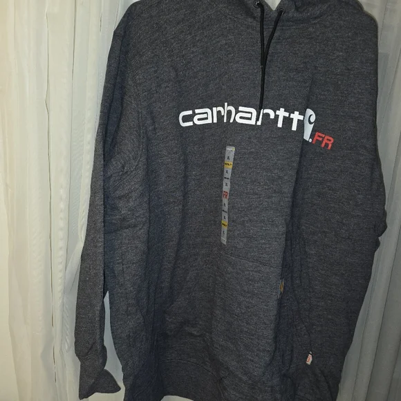 Carhartt Men's Flame Resistant Dark Gray Hoodie - Picture 2 of 4